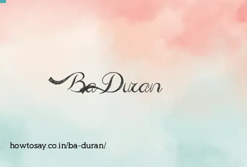 Ba Duran