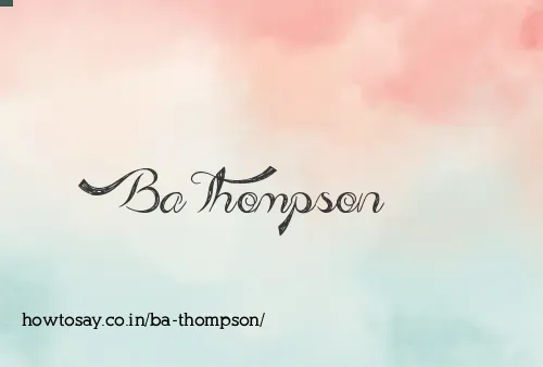 Ba Thompson