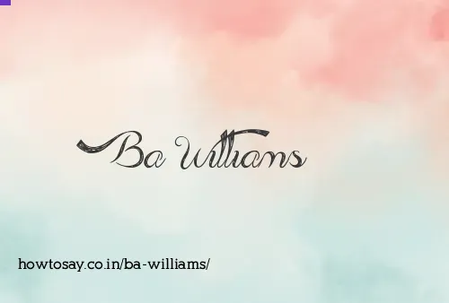 Ba Williams