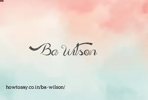 Ba Wilson