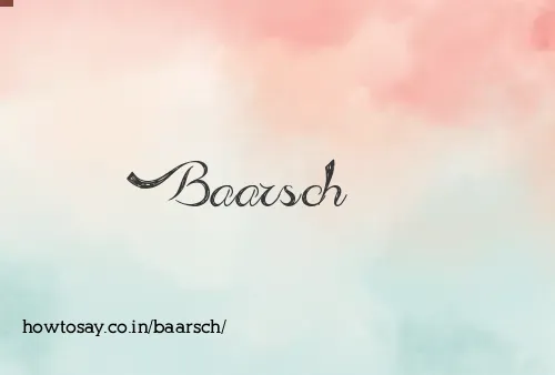 Baarsch