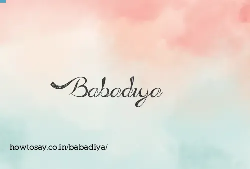 Babadiya