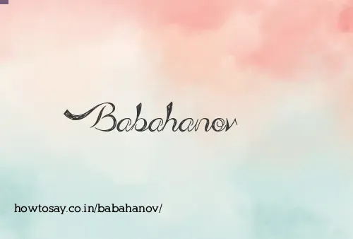 Babahanov