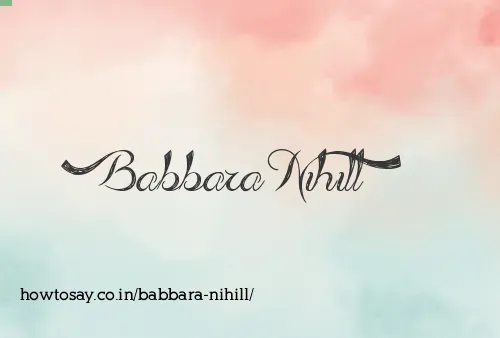 Babbara Nihill