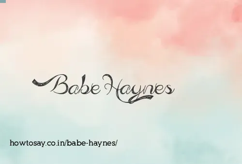 Babe Haynes