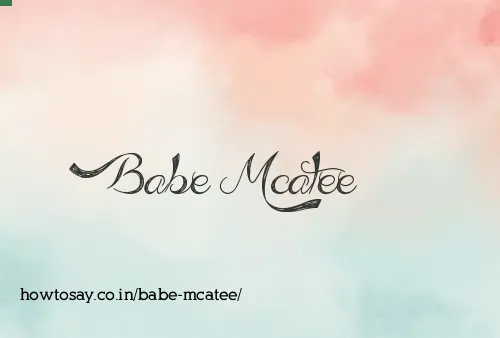 Babe Mcatee