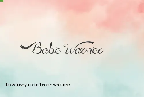 Babe Warner