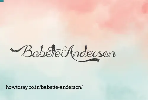 Babette Anderson