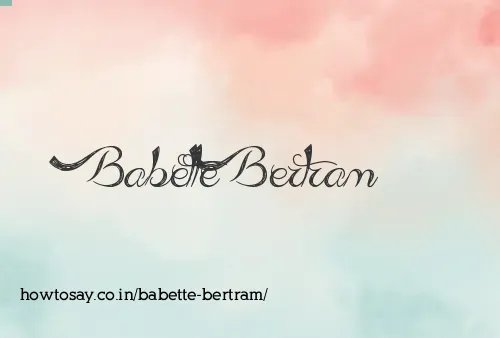 Babette Bertram
