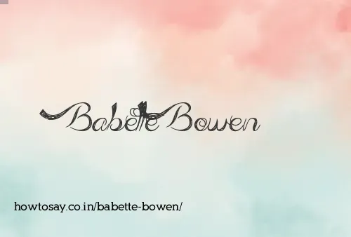 Babette Bowen