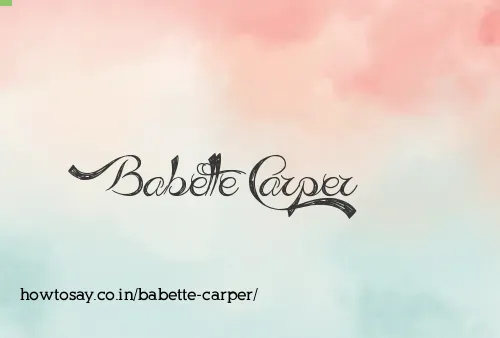 Babette Carper