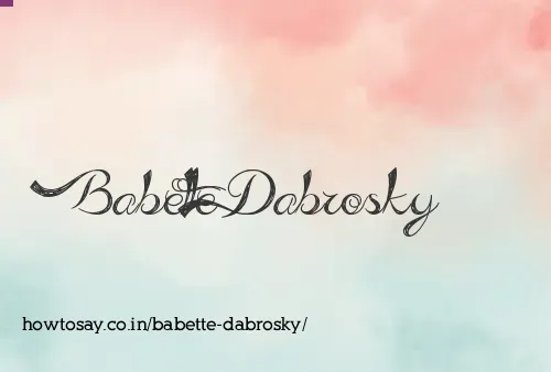 Babette Dabrosky