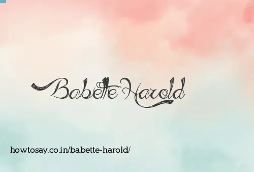 Babette Harold