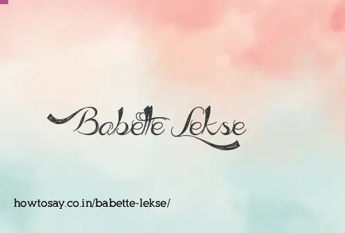 Babette Lekse