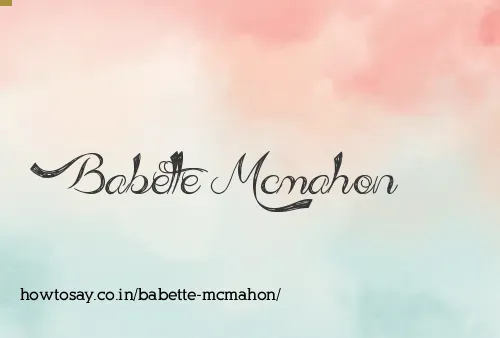 Babette Mcmahon