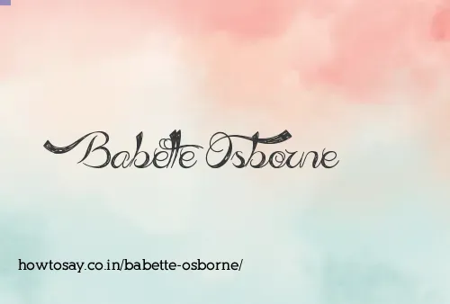 Babette Osborne