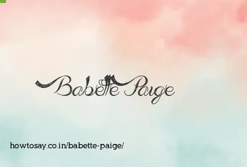 Babette Paige