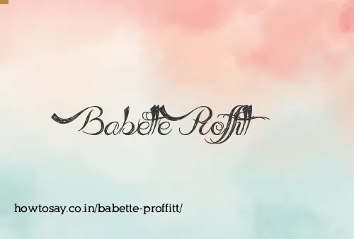 Babette Proffitt