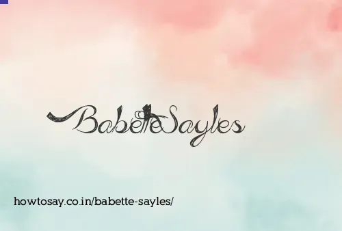 Babette Sayles