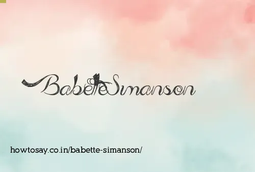 Babette Simanson