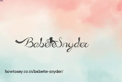 Babette Snyder