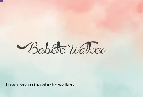 Babette Walker