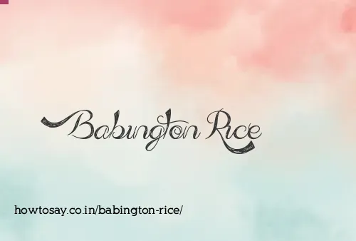 Babington Rice