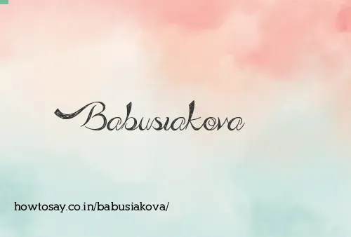 Babusiakova