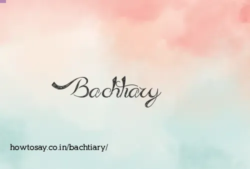 Bachtiary