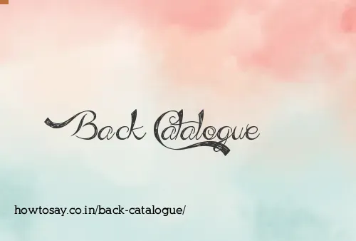 Back Catalogue