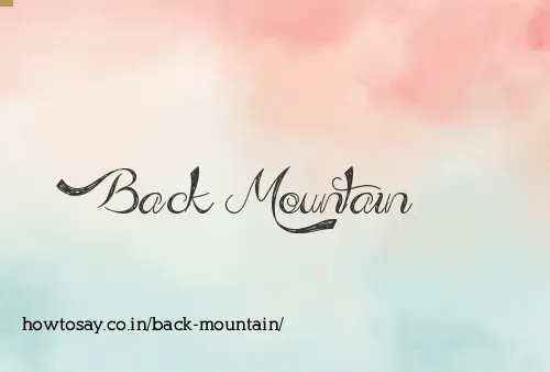 Back Mountain