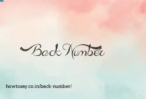 Back Number