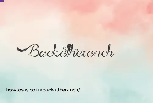 Backattheranch