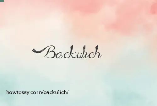 Backulich