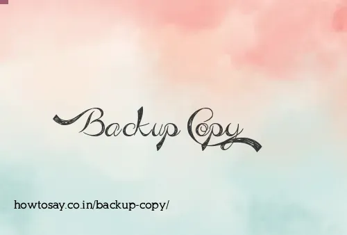 Backup Copy