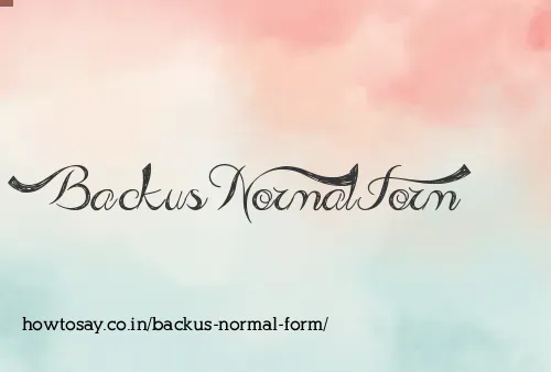Backus Normal Form