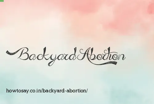 Backyard Abortion