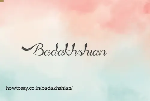 Badakhshian