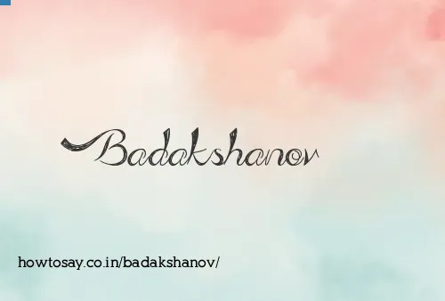 Badakshanov