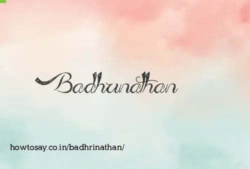 Badhrinathan