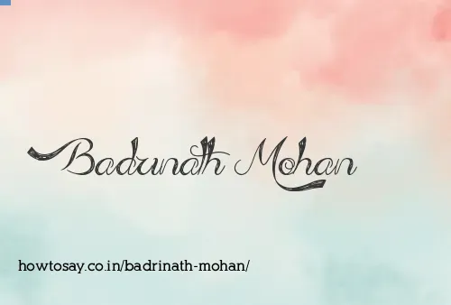 Badrinath Mohan