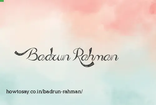 Badrun Rahman