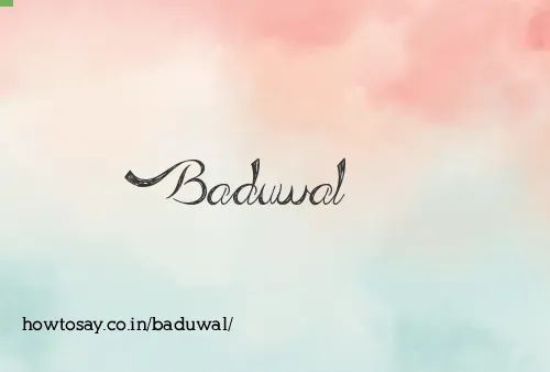 Baduwal