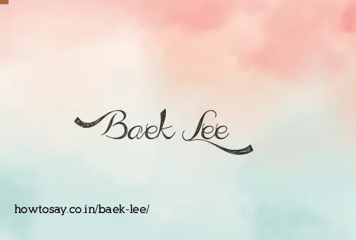 Baek Lee