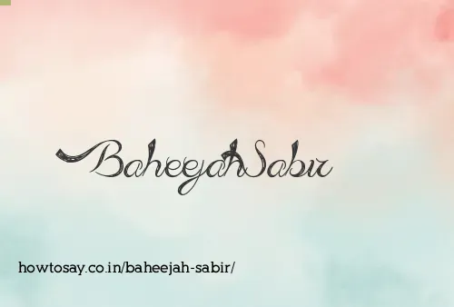 Baheejah Sabir