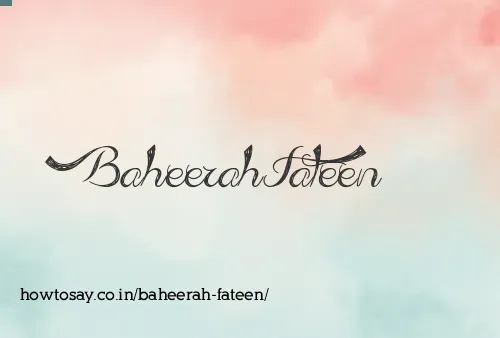 Baheerah Fateen