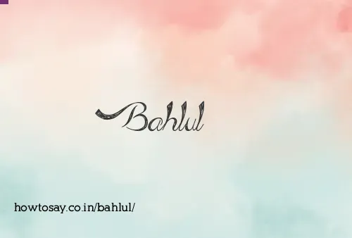 Bahlul