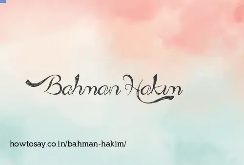 Bahman Hakim