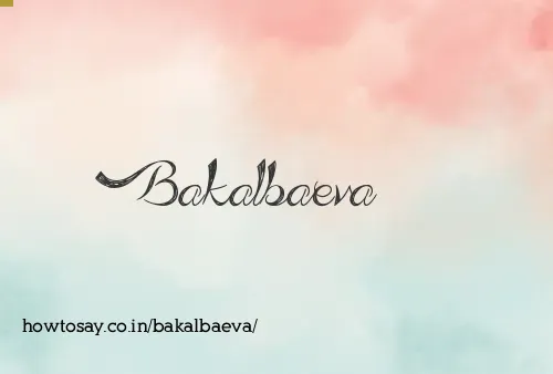 Bakalbaeva