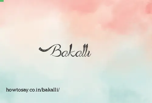 Bakalli